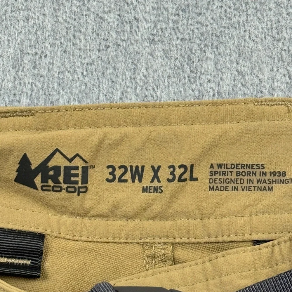 REI Co-op Pants Mens 32x32 Brown Screeline‎ Belted Hiking Outdoor Utility Casual